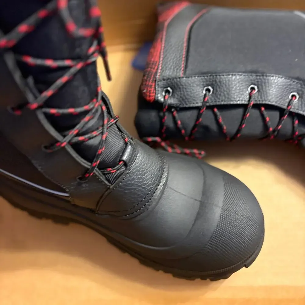 Tundra Mens Kisco Snow Boots 11 Black Red NWT Buffalo Plaid Waterproof Snow